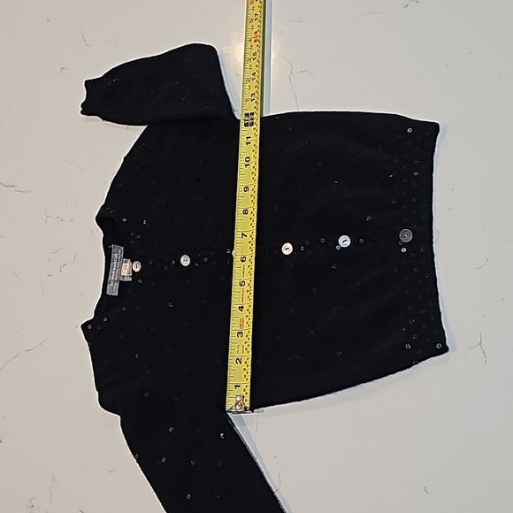 Neiman Marcus Cashmere Collection Cardigan Girls Size 4 Black - Picture 2 of 5